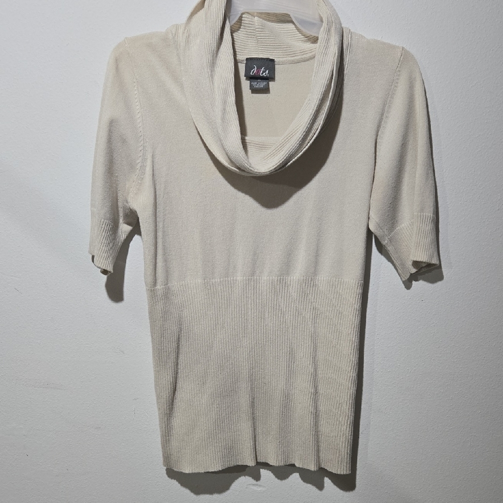 Dots Cream Cowl Neck Sweater